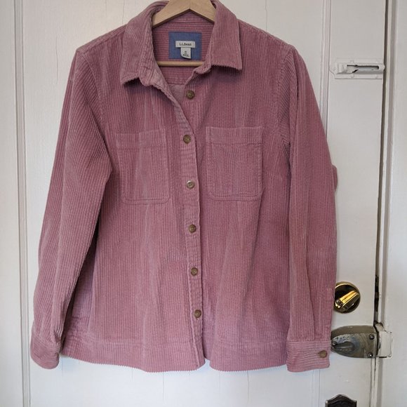 L.L. Bean Women's Comfort Corduroy Relaxed Shirt, Size M petite - Picture 2 of 4